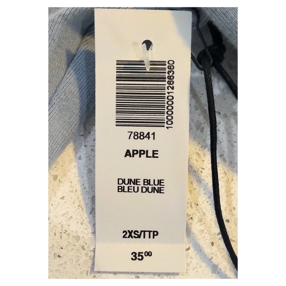 NWT Sunday Best Apple Button-Up Long Sleeve Top - Dune Blue - Picture 6 of 7